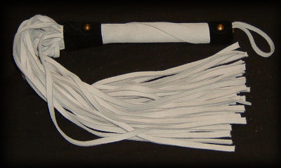 white flogger suede leather